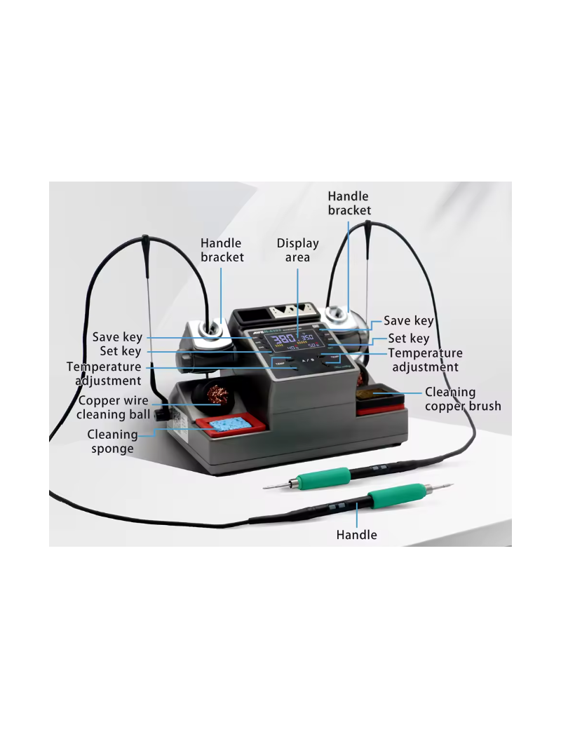 ESTACION DE SOLDADURA AIFEN A902 MANERAL C115 Y C210 CON 3 PUNTAS