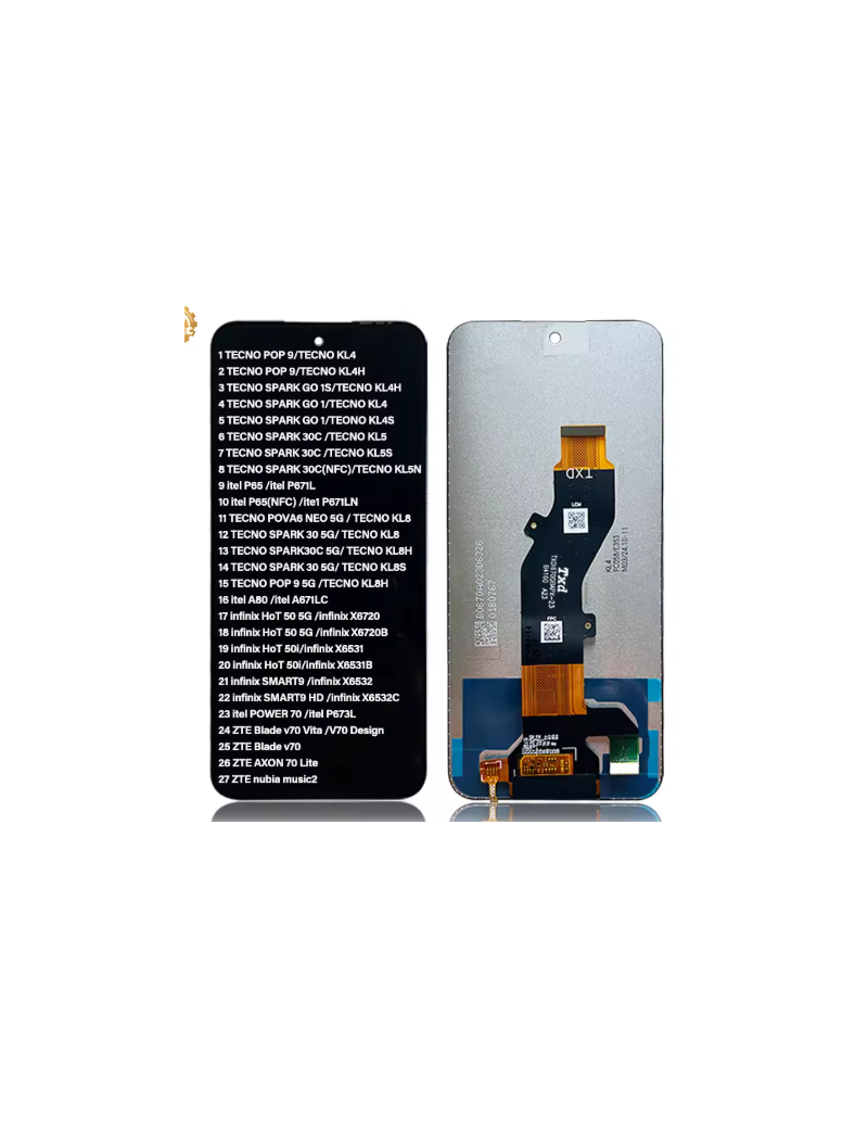 DISPLAY TECNO SPARK 30C / SPARK GO 1 / SPARK 30 5G / INFINIX HOT 50 5G / HOT 50I / SMART 9 / V70 LITE / V70 VITA / V70 / NUBIA M
