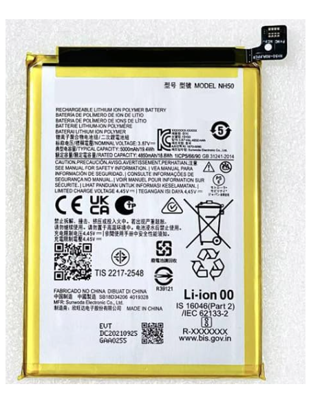 BATERIA MOTOROLA NH50 ORIGINAL MOTO G22 / MOTO E13 / MOTO E32 / MOTO G53