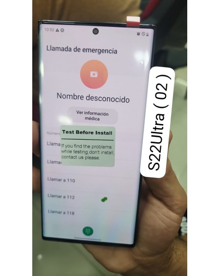 DISPLAY DE S22 ULTRA CON DETALLE ORIGINAL CON MARCO